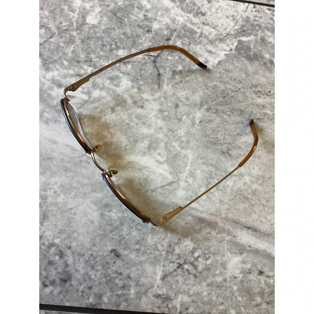 Ralph Lauren 7515/S L6E Rimless Sunglasses Gold Brown Gradient Y2K Rectangle